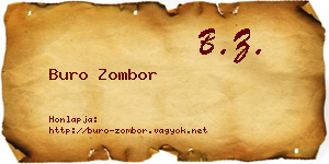 Buro Zombor névjegykártya